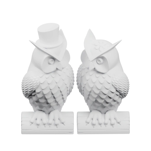 Две совы на подставке
