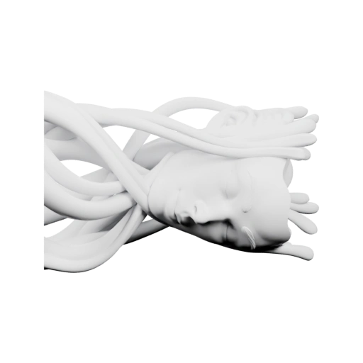 Голова с извилистыми волосами