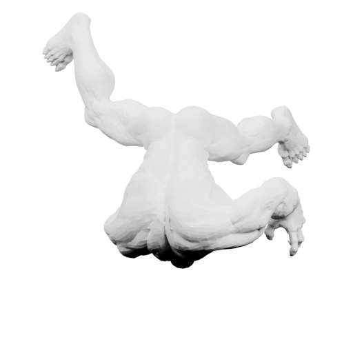 Тело в движении, с развернутыми конечностями