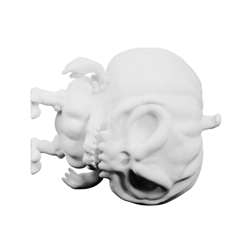 Голова с открытым ртом и рогами