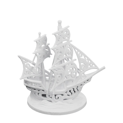Изящный парусник с резными деталями