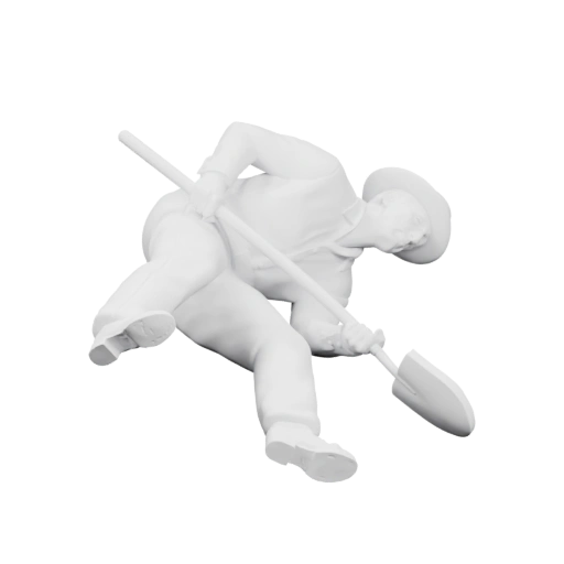 Воин с копьем в боевой позе