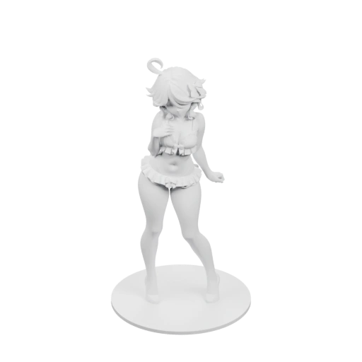 Девушка в купальнике на подставке