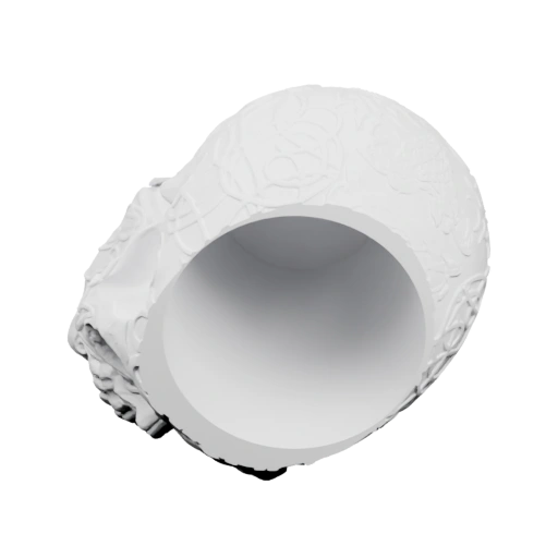 Скульптурный череп с рельефным узором