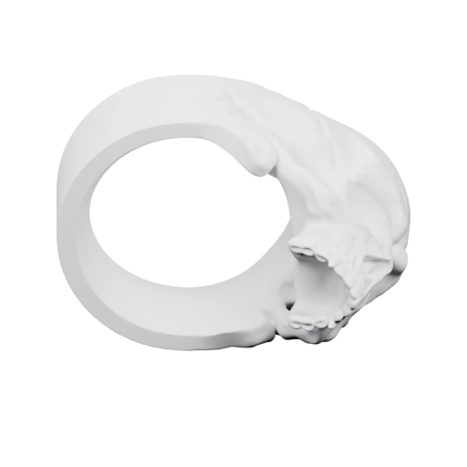 Кольцо с рельефным черепом