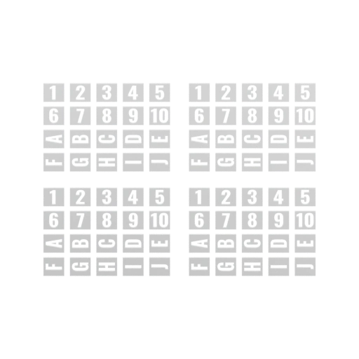Панели с цифрами и буквами