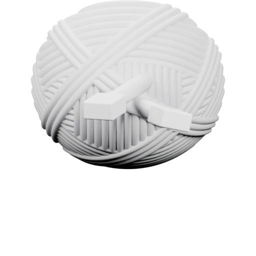 Шарик ниток с крючком