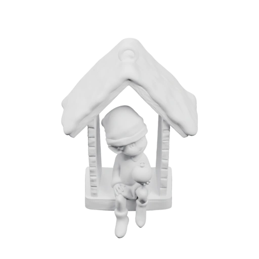 Эльф сидит в домике