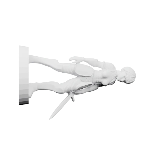 Юноша в боевой позе с мечом