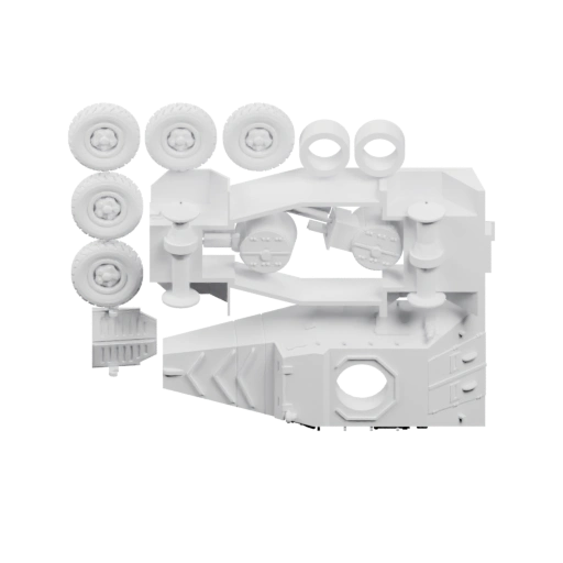 Модуль с колесами и деталями