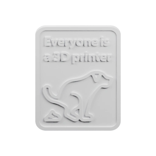 Надпись и силуэт животного