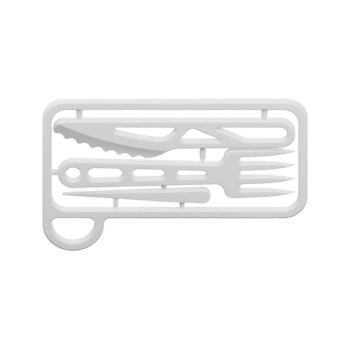 Плоский набор ложки, вилки и ножа в карточном формате
