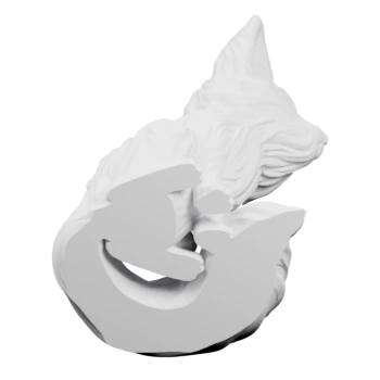 Декоративная фигурка лисы, свернувшейся в кольцо