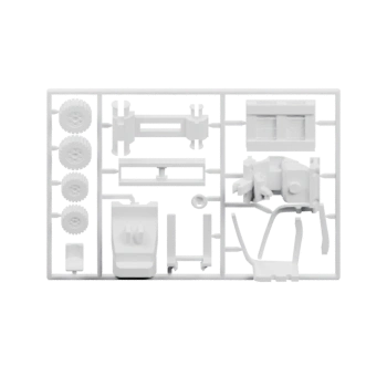 Детали погрузчика на литнике для сборки