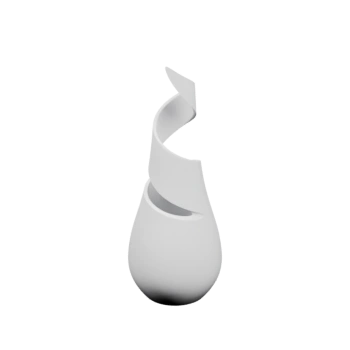 Ваза с закрученной горловиной и плавным силуэтом