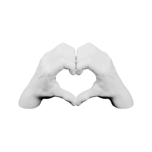 Две руки сцеплены в форме сердца