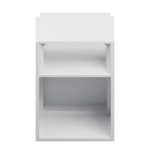 Прямоугольный объем с внутренними полками и выемкой для хранения