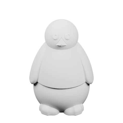 Круглая фигурка с округлыми крыльями и небольшими лапками