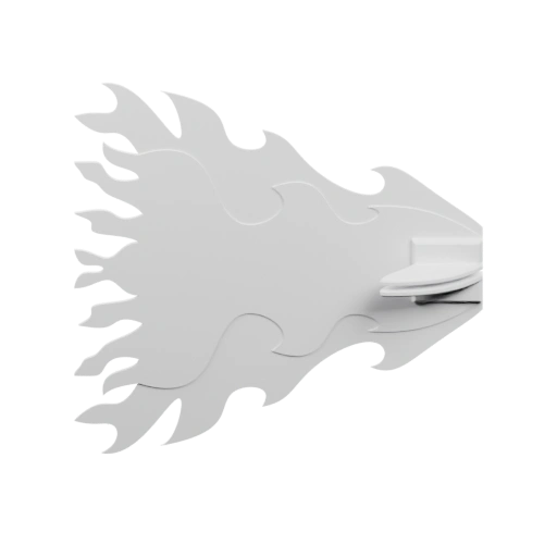 Симметричное, изогнутое, с краями, напоминающими перья