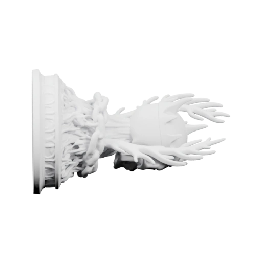 Верхушка с украшением, стволы с ветвями и листьями