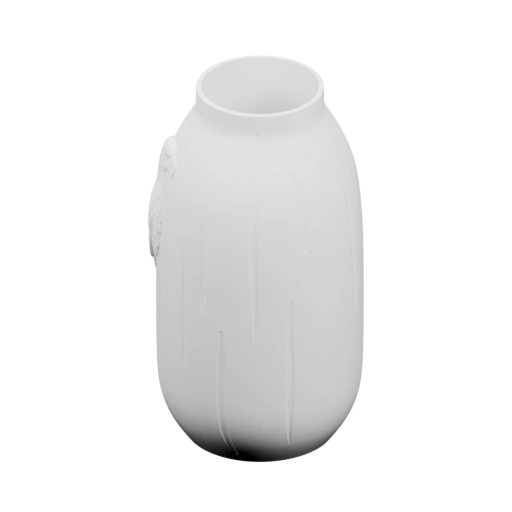 Гладкий корпус с вырезанной птицей и вертикальными линиями