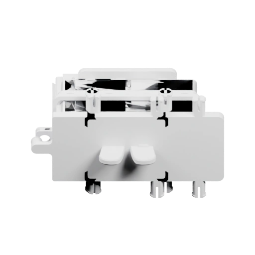 Состоит из нескольких соединённых частей с выступами и пустотами