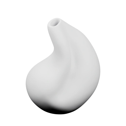 Имеет вытянутый верх и округлый нижний конец с отверстием