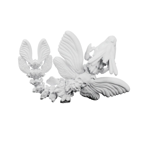 Сложная структура с раскинутыми крыльями и детализированными элементами