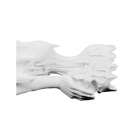 Изогнутая форма с плавными переходами и выступающими элементами