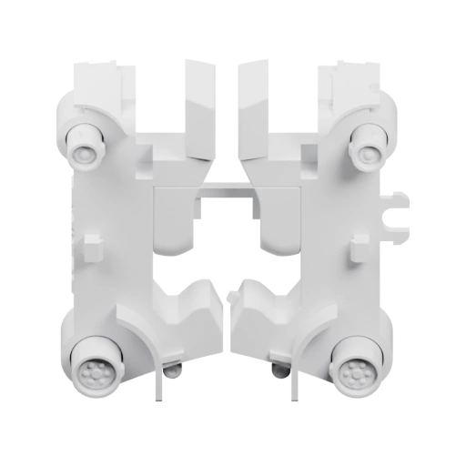 Симметричный механизм с четырьмя вращающимися элементами и центральным отверстием