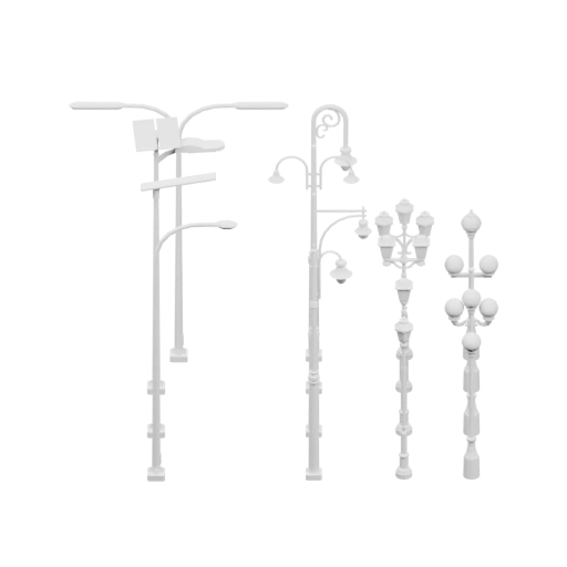 Узкий вертикальный светильник с декоративными элементами и подставкой