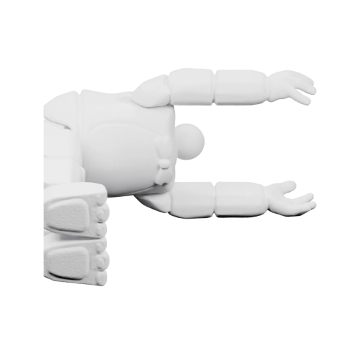 Фигурка с поднятыми руками, сидящая на основании