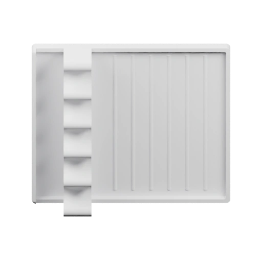 Имеет разные стороны с отверстиями и защелками