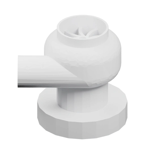 Круглый корпус с вентилятором и трубкой