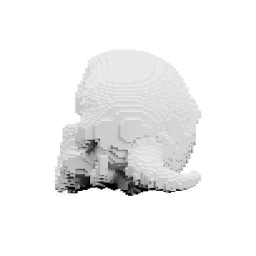 Голова с рогами, детализированная, с текстурой и отверстиями