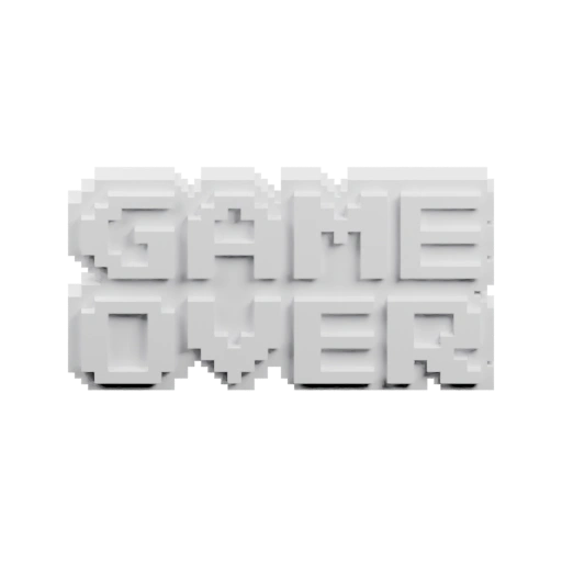 Надпись в стиле винтажных игр, с отверстием для крепления