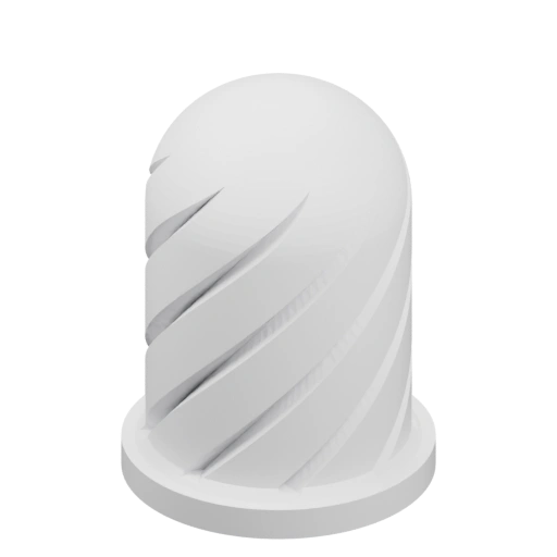 Круглый объект с винтовыми линиями и плоской верхней частью