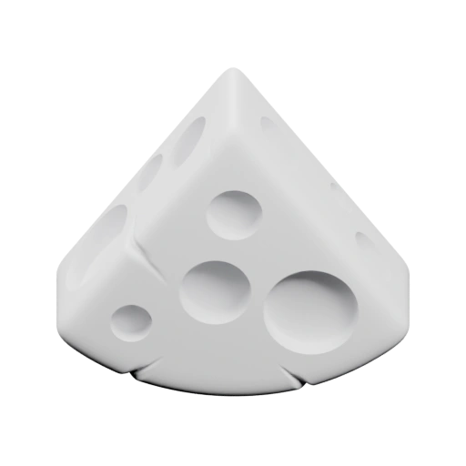 Фигурка в форме ломтика сыра с отверстиями