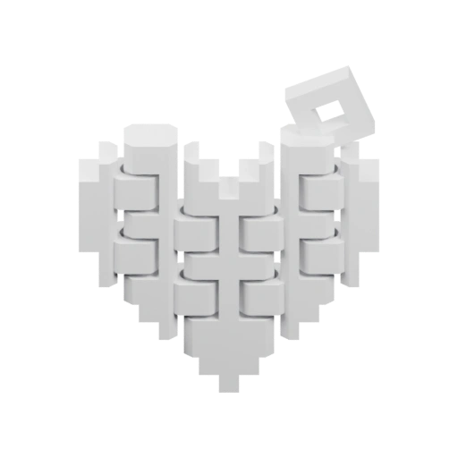 Фигурка в форме сердца, выполненная из блоков