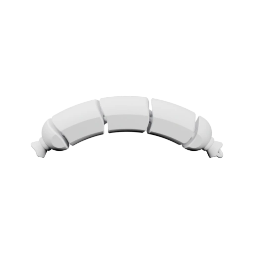 Двухсегментный изогнутый элемент с фиксаторами на концах