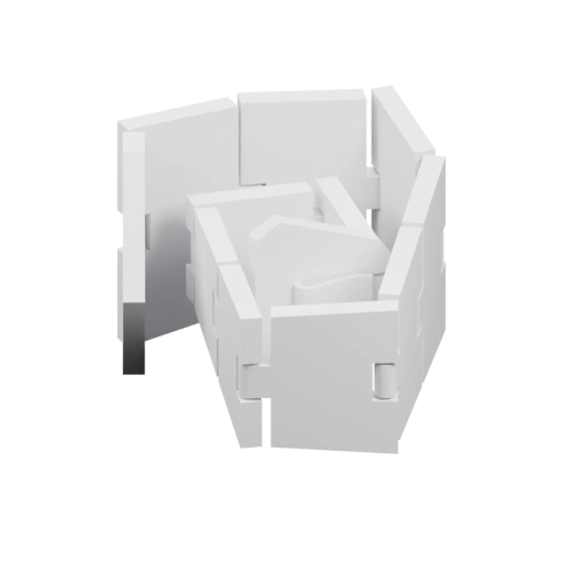 Сложная конструкция из соединённых частей с отверстиями и выступами