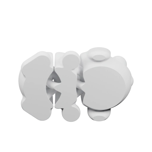 Пышная форма с округлыми деталями и выступающими элементами