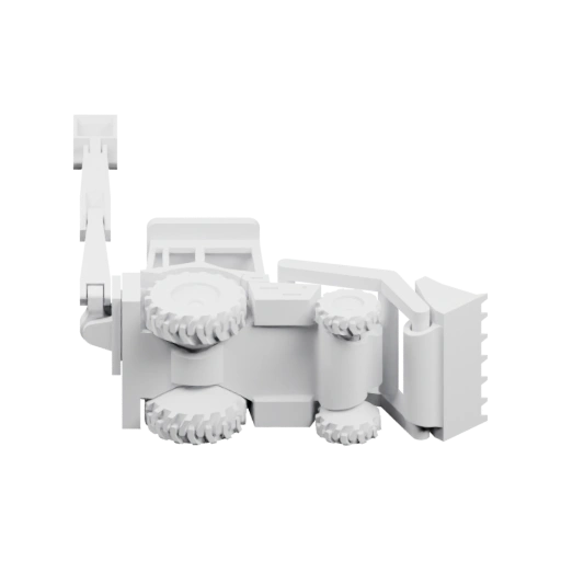 Состоит из двух симметричных частей с зубчатыми элементами и рычагами