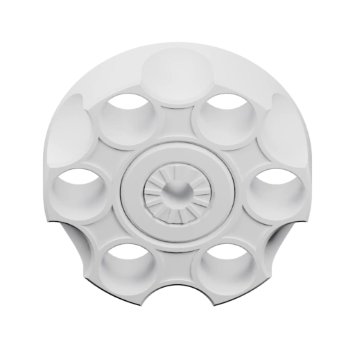 Круглая крышка с отверстиями для патронов и центральным вентилем