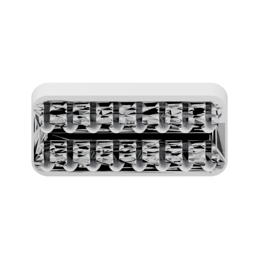 Устройство с двумя рядами светодиодов и защитной крышкой