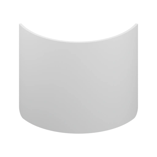 Круглая форма с вырезом по краю и вертикальной частью