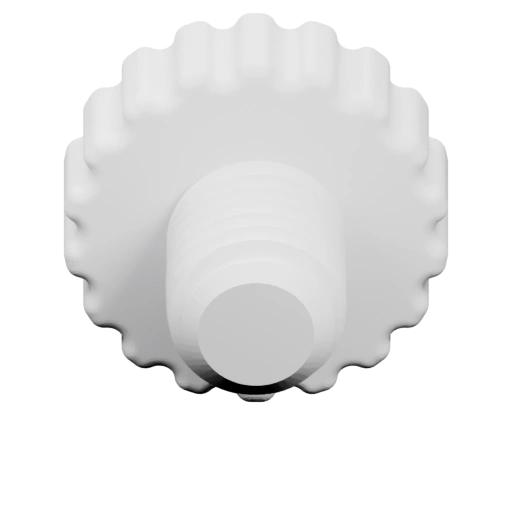 Имеет зубчатый край, центральную часть и резьбу для крепления