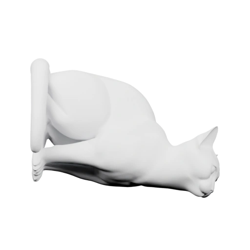 Сидящая фигурка с поднятыми ушами и изогнутым хвостом