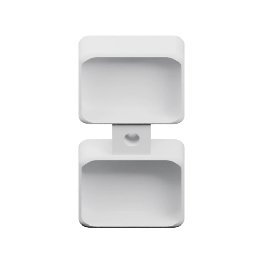 Имеет две части, соединяющиеся в верхней и нижней зонах