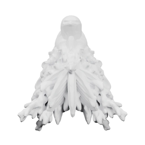 Сложная структура с ветвями и отростками, напоминающая природный образ